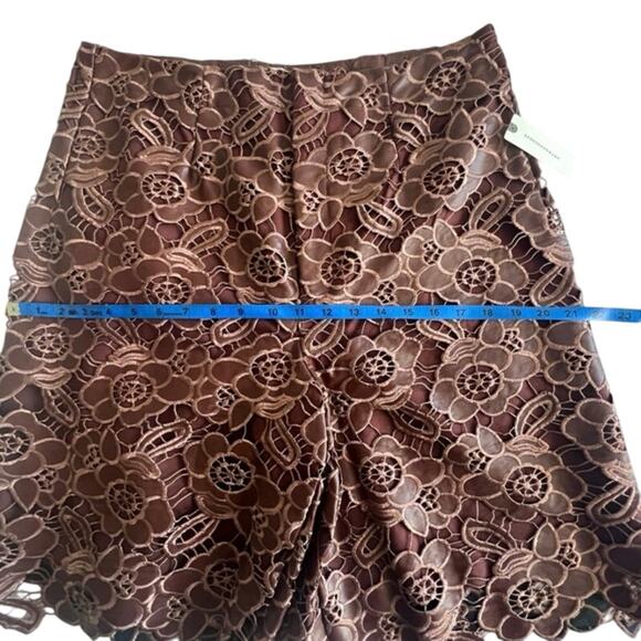 BY ANTHROPOLOGIE Floral Vegan Leather Shorts Size 14 New with Tag MSRP $178 - Picture 8 of 14